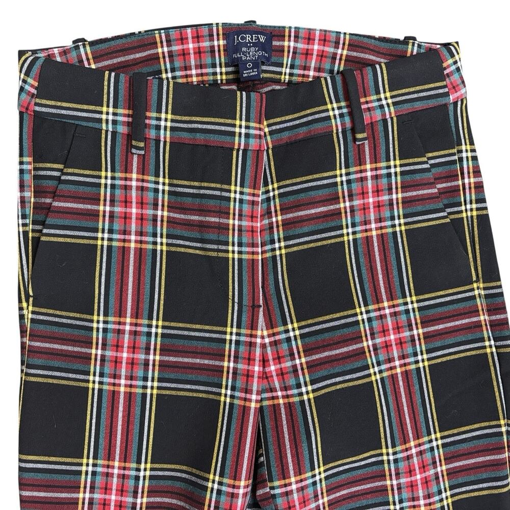 J Crew BC606 Sz‎ 0 NWOT Full-length Ruby Pant in Stewart Tartan Plaid Stretch - Picture 3 of 15